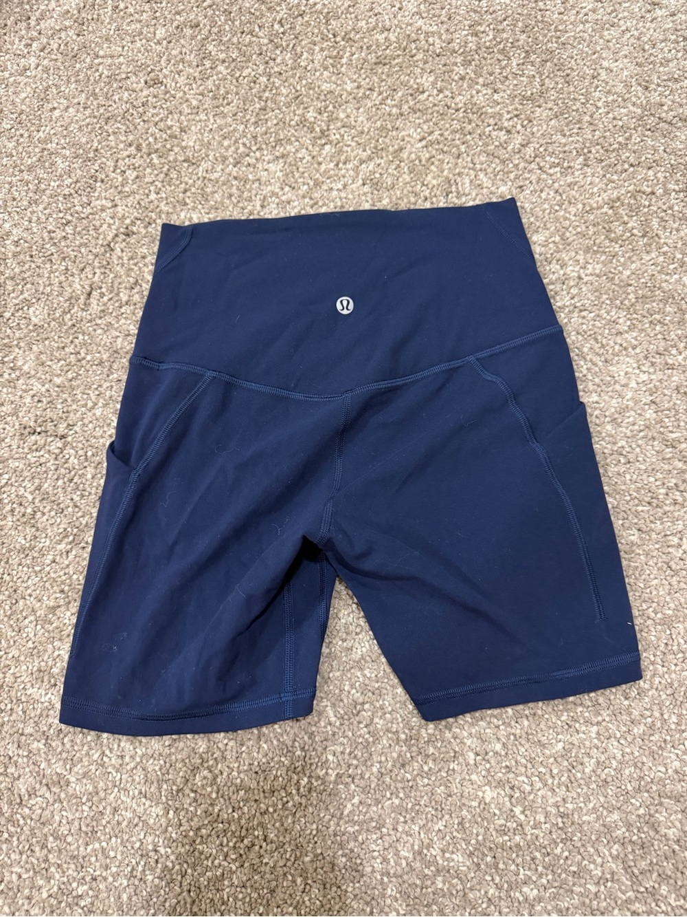 LIKE NEW lululemon High-Rise Align Biker Shorts With Pockets Dark Navy Size 4 - Picture 2 of 5